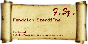 Fendrich Szeréna névjegykártya